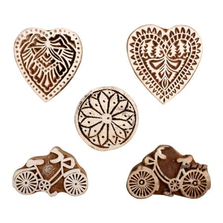 Set of 5 Piece New Mix Wooden Printing Block